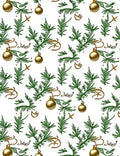 Green Pine Christmas Ornaments Rug