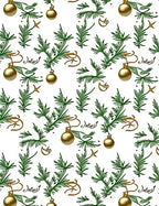 Green Pine Christmas Ornaments Rug