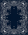 Celestial Navy White Swirls Moon Stars Rug