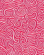 Crimson Swirl Abstract Organic Lines Rug