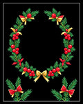Christmas wreath green red gold bows Rug