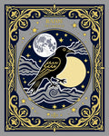 Dark Raven Moon Celestial Night Rug