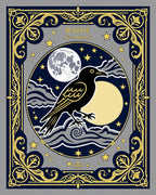Dark Raven Moon Celestial Night Rug