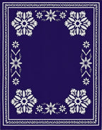 Deep Blue Snowflake Mandala Frame Rug