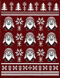 Festive Burgundy Santa Snowflakes Rug