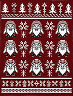 Festive Burgundy Santa Snowflakes Rug