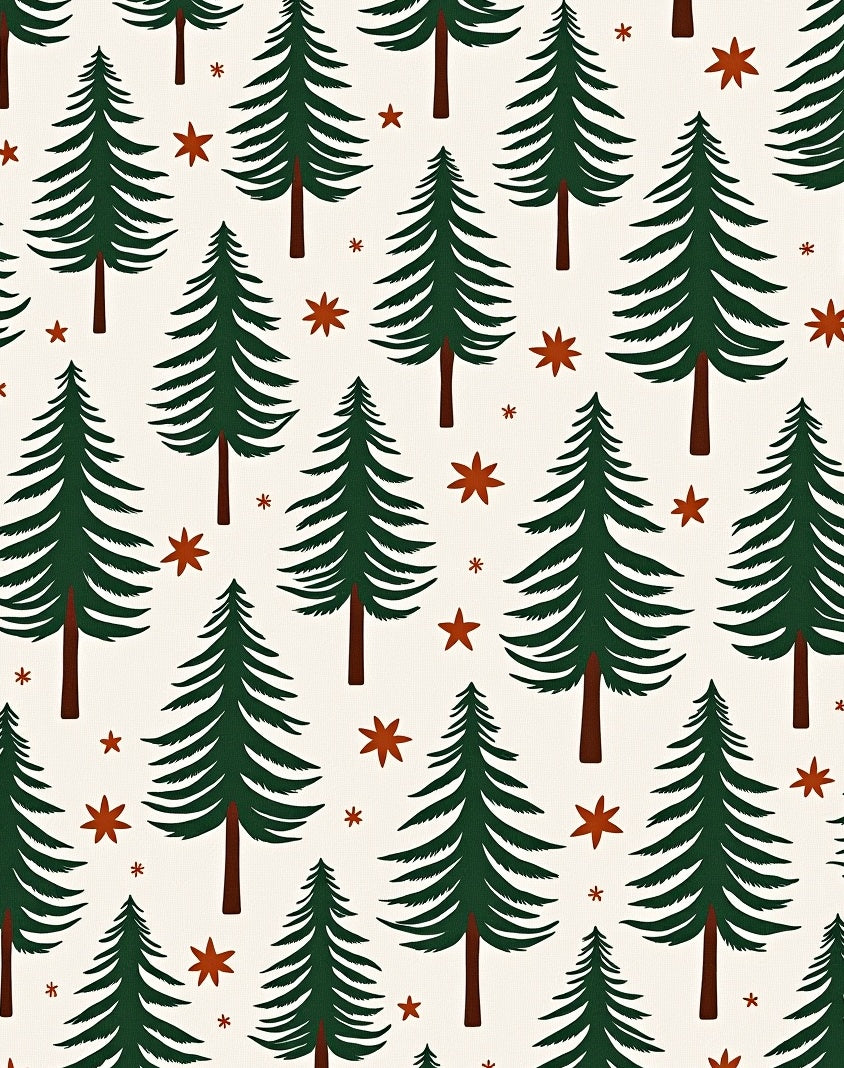 Dark Green Evergreen Stars Rug