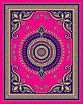 Vibrant Fuchsia Mandala Floral Rug