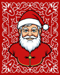 Festive Santa Claus Red Ornamental Rug