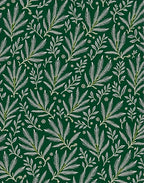 Dark Green White Leafy Branches Repeating Rug