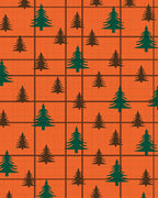 Forest Green Pine Trees Plaid Rug
