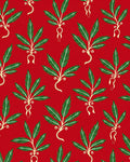 Crimson Palm Frond Botanical Rug
