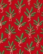 Crimson Palm Frond Botanical Rug