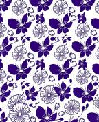 Deep Purple Butterfly Floral Garden Rug