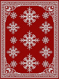 Festive Red Snowflake Cluster Rug