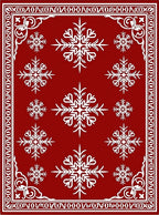 Festive Red Snowflake Cluster Rug