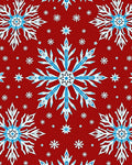 Crimson Red Snowflake Stars Rug