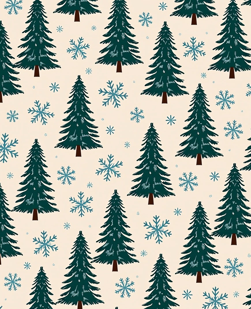 Dark Green Pine Snowfall Forest Rug