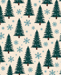 Dark Green Pine Snowfall Forest Rug