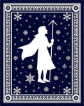 Deep Blue Snowfall Silhouette Rug
