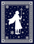 Deep Blue Snowfall Silhouette Rug