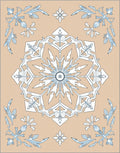 Serene Blue Ice Snowflake Mandalas Rug