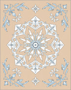 Serene Blue Ice Snowflake Mandalas Rug
