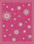 Fuchsia Daisy Swirl Medallion Rug