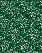 Emerald Green Whimsical Floral Swirl Rug