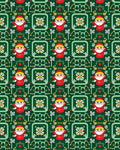 Festive Red Santa Green Ornament Rug