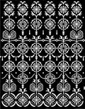 Black White Floral Geometric Art Nouveau Rug