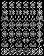 Black White Floral Geometric Art Nouveau Rug