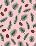 Pink Palm Leaf Seed Scatter Rug