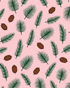 Pink Palm Leaf Seed Scatter Rug