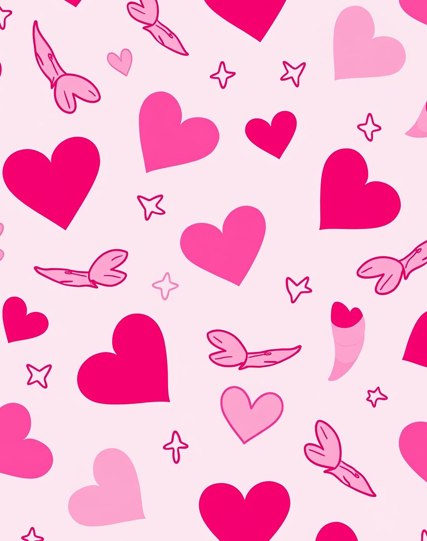 Pink Hearts And Stars Rug