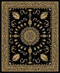 Golden Sun Black Ornate Medallion Rug