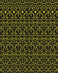 Opulent Yellow Black Baroque Flourish Rug