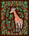 Whimsical Giraffe Floral Garden Rug