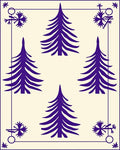 Deep Purple Pine Forest Square Rug