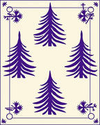 Deep Purple Pine Forest Square Rug