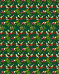Emerald Green Red White Floral Garland Rug