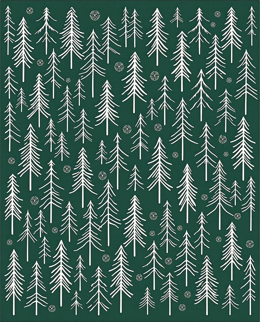 Forest Pines White And Green Rug