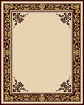 Ornate Burgundy Gold Floral Border Rug