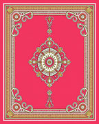 Vibrant Red Rococo Medallion Rug