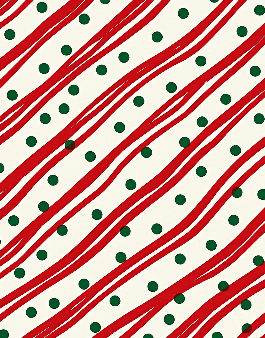 Red Green Diagonal Stripe Polka Dot Rug
