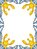 Golden Blue Celestial Star Border Rug