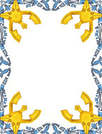 Golden Blue Celestial Star Border Rug