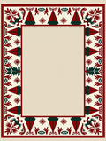 Crimson Evergreen Folk Art Border Rug