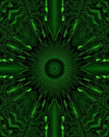 Vibrant Neon Green Abstract Radial Rug