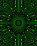 Vibrant Neon Green Abstract Radial Rug